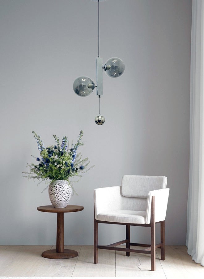 SPOLUX Modern Lighting, Single pendent, Light, Modern glass white light pendent, Chrome color 25x100 cm, Suitable for bedroom, kitchen, coffee shop. - Image 2